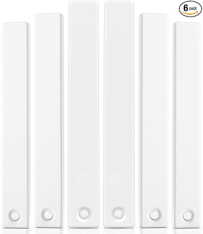 6 Pack 13 inch Under Cabinet Lighting, USB Rechargeable Motion Sensor Light Indoor, Battery Operated Closet Light, LED Cabinet Lights, Stick On Dimmable Under Counter Lights for Kitchen