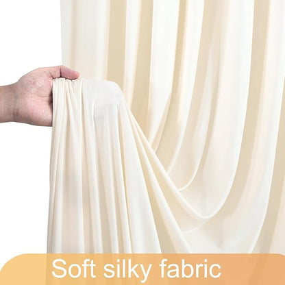 10ft x 7ft Champagne Backdrop Curtain for Baby Shower Wrinkle Free Backdrop Drapes Panels for Parties Wedding Bridal Shower Birthday Photo Photography Polyester Fabric Background Decoration