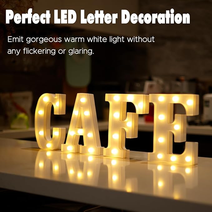 Small Led Marquee Letters, Light Up Letters, 8.58 Inch Led Letter Lights, Battery Powered Lighted Sign for Table, Party, Birthday, Christmas Decor (Letter F)