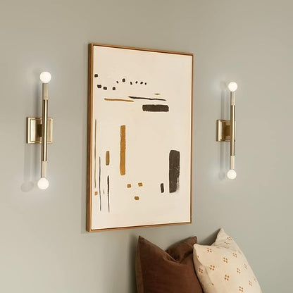 Kichler Odensa 2-Light Wall Vanity, Modern Light in Champagne Bronze, Mount Horizontally or Vertically, for Illuminating Art, TV, Mirrors, Bookshelves, Bed, Vanity, Bar, Hallways (17" x 5"), 52556CPZ