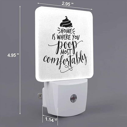 LED Night Light,Funny Sweet Home Saying LED Night Light Plug into Wall with Dusk to Dawn Light Sensor White Energy Efficient Nightlight for Bedroom Bathroom Hallway Living Room Kitchen