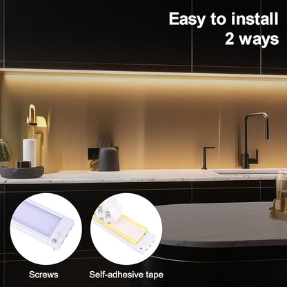6pack 12inch Dimmable LED Under Cabinet Light Kit, 2700K to 6000K Smart LED Under Counter Lighting Fixture, Compatible with Alexa, Google Assistant, for Kitchen, Pantry, Shelf (White)