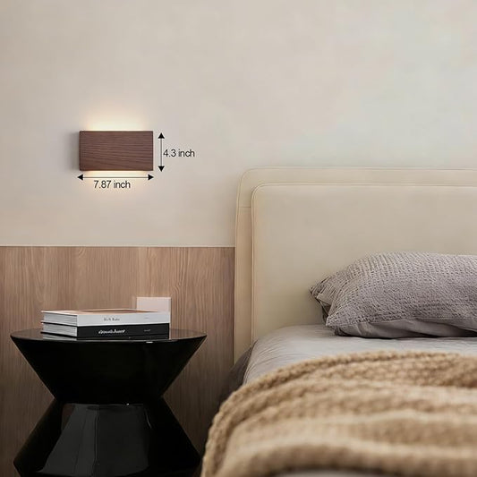 Wood Linear LED Wall Sconce, Dimmable Wall Light, Wood Long Wall Lamp Hallway wall Lights fixtures wall Mounted Lights，Warm Light lamp