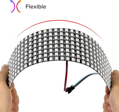 BTF-LIGHTING 2 Pack WS2812B ECO RGB Alloy Wires 5050SMD Individual Addressable 8X32 256 Pixel LED Matrix Flexible FPCB Full Color Works with WLED,SP802E Controllers Image Video Text Display DC5V