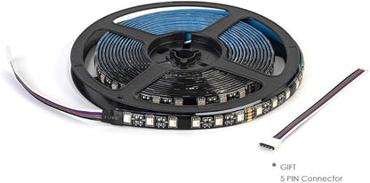 BTF-LIGHTING RGBW LED Strip Lights,UL Listed,5050 4 Colors in 1 RGB + 2700K-3000K Warm White,24V DC,16.4ft/5m 60LEDs/m 12mm Black PCB, IP65 Waterproof for Home Decoration(No Adapter or Controller)