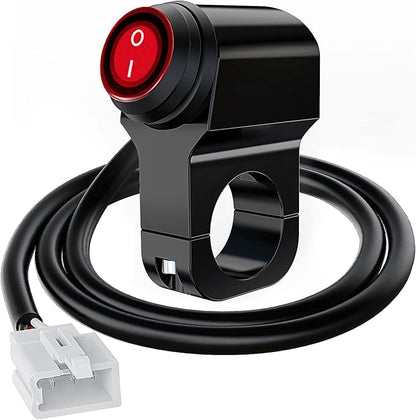 Nilight Motorcycle Handlebar Switch Plug and Play 12V ATV Light Push Button Waterproof ON Off Switches for UTV Driving Lights- Fits 7/8" Handlebars (22mm)