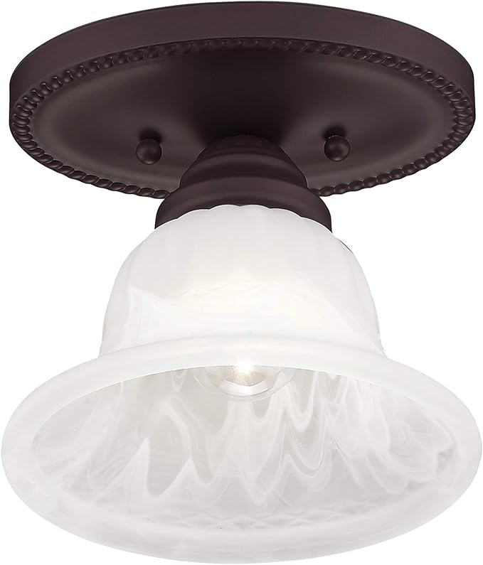 Livex Lighting 1530-07 Edgemont 1-Light Ceiling Mount, Bronze