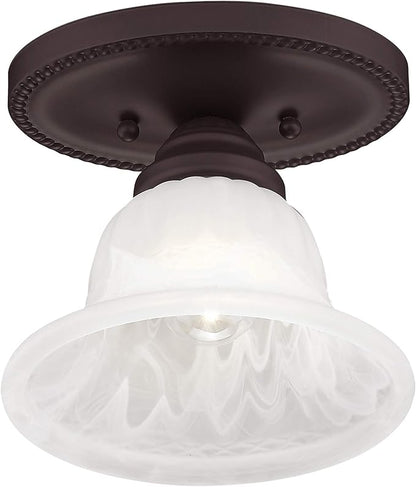 Livex Lighting 1530-07 Edgemont 1-Light Ceiling Mount, Bronze