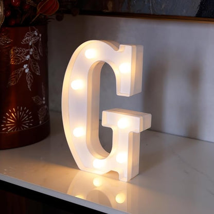 Small Led Marquee Letters, Light Up Letters, 8.58 Inch Led Letter Lights, Battery Powered Lighted Sign for Table, Party, Birthday, Christmas Decor (Letter G)