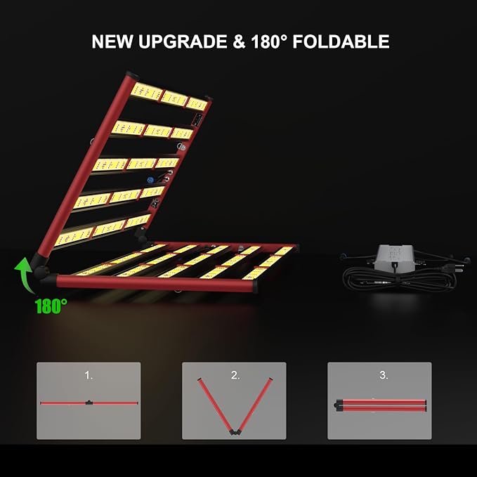 AGLEX 1000W LED Grow Lights, Full Spectrum Grow Light with UV IR, Daisy Chain Plant Bar Style Grow Light Foldable & Dimmable for Indoor Growing Commercial Hydroponic Growing Lamp 6x6ft Core Coverage