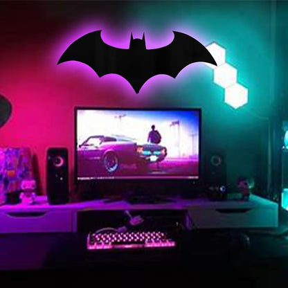 Superhero LED Lamp Decor Night Light with 16 Colors Remote Control Custom Natural Wall Sconce Acrylic Engraved Kids Room Wall Lamp for Boys Friends Gift (Mirror) (Mirror)