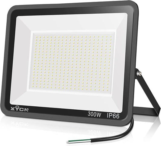 XYCN 300W LED Flood Light (2000W Equivalent), Super Bright 42,500LM 5000K Daylight IP66 Waterproof Security Outdoor LED Arena Lights Commercial Lighting Floodlight for Backyard|Court|Stadium|Yard