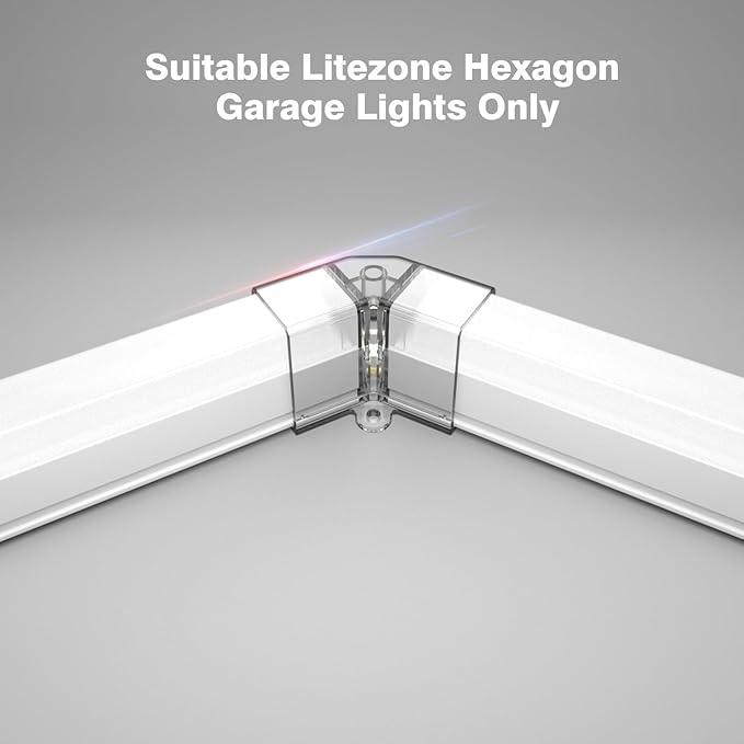 Hexagon Garage Lights V Connectors 2 Pack, Exclusively Compatible Brand Hexagon LED Lights (2pcs 120°V Connector)