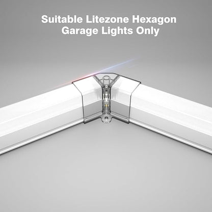 Hexagon Garage Lights V Connectors 2 Pack, Exclusively Compatible Brand Hexagon LED Lights (2pcs 120°V Connector)