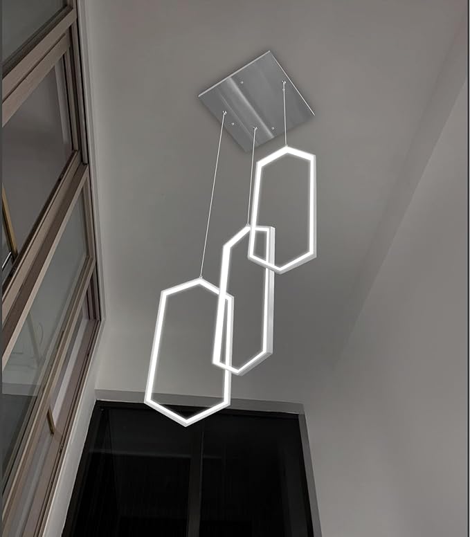 3-Rings Dimmable Pendant Lighting Adjust LED Mini Chandelier Ceiling Light Fixtures for Kitchen Island Dining Room Living Room Bedroom Silver
