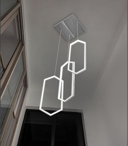 3-Rings Dimmable Pendant Lighting Adjust LED Mini Chandelier Ceiling Light Fixtures for Kitchen Island Dining Room Living Room Bedroom Silver