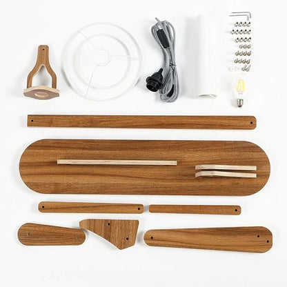 Cool Tall Floor Lamp Decorative Reading Standing Wood Swing Arm Wood Lighting for Corner Kids Boys Girls Bedroom Living Room Home Improvement Office Farmhouse - with LED Bulb (Walnut)