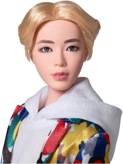 Mattel BTS 11-in Jin Fashion Doll, Based on Bangtan Boys Global Boy Band, Highly Articulated Figure, Toy for Boys and Girls Age 6 and Up.