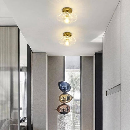 Bubble Ball Semi Flush Mount Ceiling Light Fixture, 24" Bubble Chandelier, Modern Hand Blown Glass Chandelier for Bedroom, Living Room, Dining Room (XD02)
