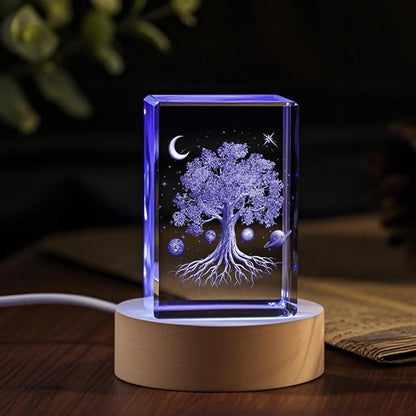 3D Tree of Life Crystal Lamp, Color - Changing Light Base, Tree of Life Gifts for Women,Celtic/Xmas/Birthday Gift Night Light Decor