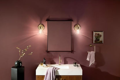 Kichler Farum 7.25" 1-Light Wall Sconce Bathroom Vanity Light Fixture with Clear Glass in Champagne Bronze for Modern Lighting Over Mirror (7.25" W x 9.5" H) 55153CPZCLR