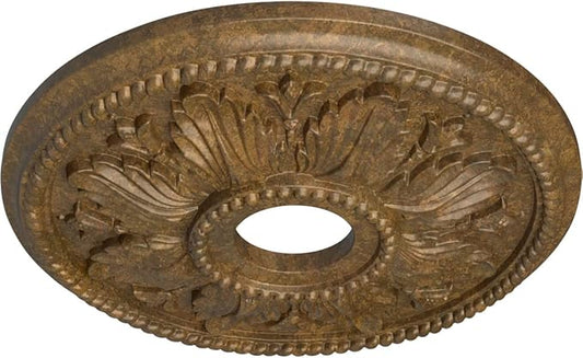 Ekena Millwork CM18ED1RZS Edinburgh Ceiling Medallion, Rubbed Bronze