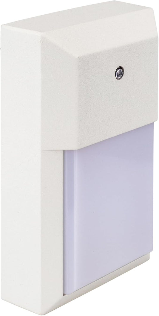 LIT-PaTH Outdoor LED Wall Lantern, Dusk to Dawn Wall Sconce for Porch Lighting Fixture 3000K, 12W 1000 Lumens, Aluminum Housing Plus PC, White Finish,1-Pack,