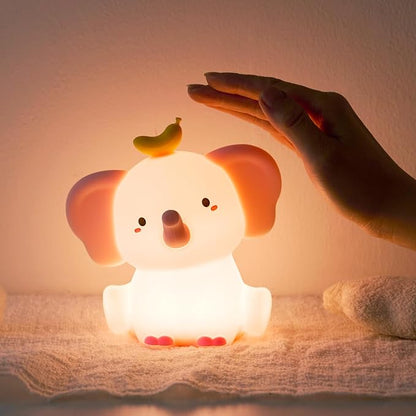 QANYI Elephant Night Light for Kids, Pink Elephant Lamp with Dimming Nursery Night Lamp Rechargeable Animal Light for Breastfeeding Timer & Touch,Valentines Gifts for Baby Girls Childrens Women