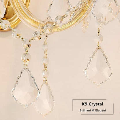Crystal Wall Lights, Modern Sconce - Brilliant 2 Lights Maria Theresa Wall Lamp Light Fixtures, Gold Wall Mounted Lamp for Bedroom, Living Room, Bedside, Corridor