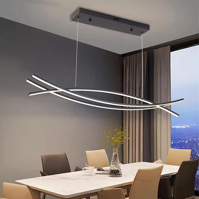 39.37“ Modern Led Pendant Light Fixtures, 3000K-6500K Color Changing Modern Led Pendant Light Kitchen Island, Adjustable Height Kitchen Island Lights Fixtures for Dining Room Kitchen Bedroom Sink
