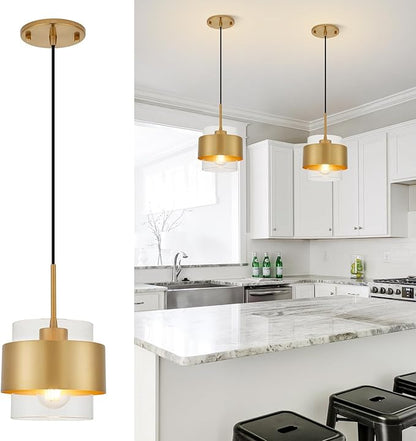 7" Modern Pendant Lights Kitchen Island, Farmhouse Pendant Light with Durable Metal Shades,Farmhouse Pendant Lighting for Kitchen Island Living Room Hallway