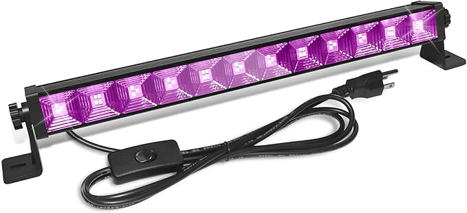 Upgraded 1 Pack 40W LED Black Light Bar,Blacklight with Plug+Switch+6.5ft Cord,Black Lights Party Supplies for Halloween Glow Fluorescent Party Bedroom Game Room Body Paint Stage Lighting