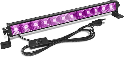 Upgraded 1 Pack 40W LED Black Light Bar,Blacklight with Plug+Switch+6.5ft Cord,Black Lights Party Supplies for Halloween Glow Fluorescent Party Bedroom Game Room Body Paint Stage Lighting