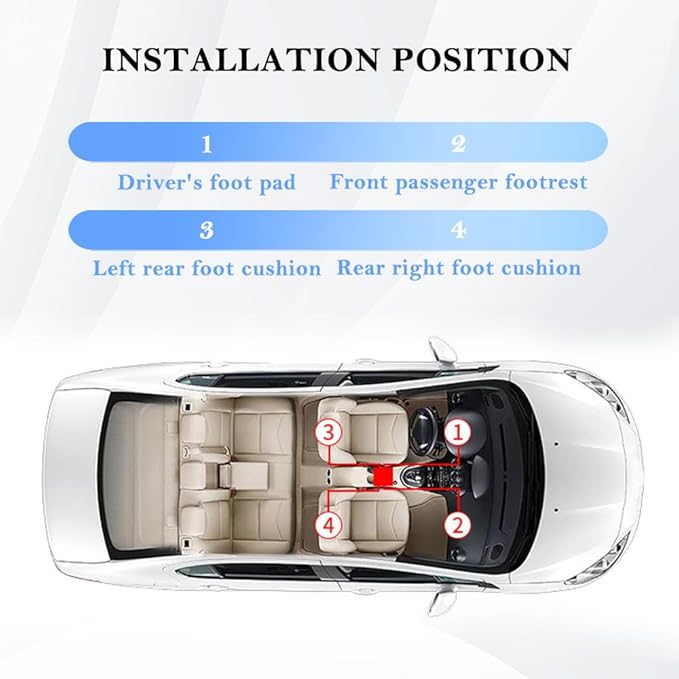 4-in-1 Car LED Lights Interior with USB Port,Ambient Neon Car Door Lights Kit for CCar Decor,Party,Music,Gift,Universal CCar Pedal Light Interior Accessories for Wonmen & Men (Blue)