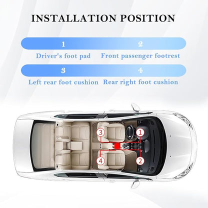 4-in-1 Car LED Lights Interior with USB Port,Ambient Neon Car Door Lights Kit for CCar Decor,Party,Music,Gift,Universal CCar Pedal Light Interior Accessories for Wonmen & Men (Ice Blue)