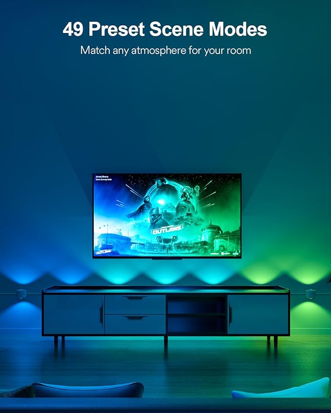 Lumary Smart Wall Sconces, World Cup Decor Up and Down Lighting, WiFi Color Changing Wall Lights for Bedroom, Living Room, Compatible with Alexa/Google Assistant, 18.4ft with 14 LEDs