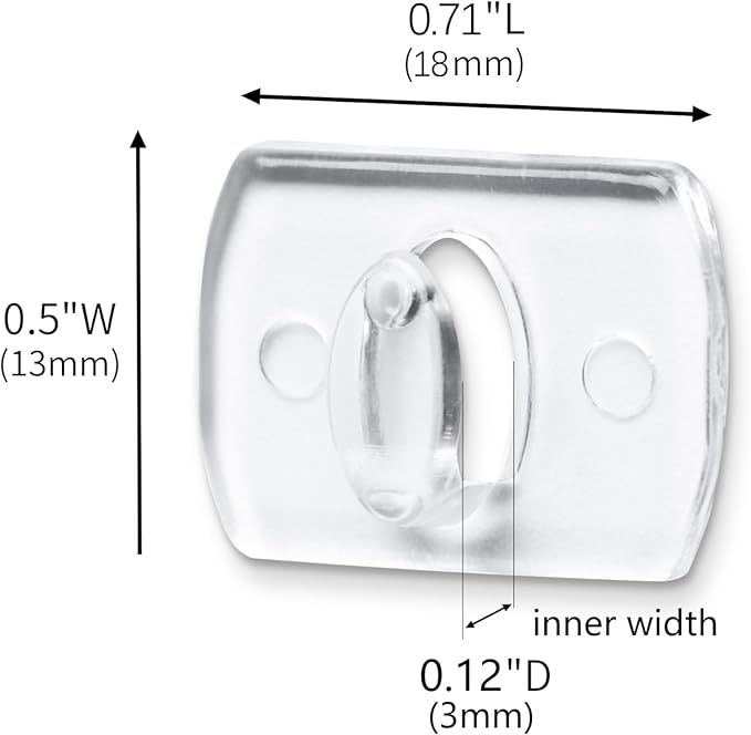 MOVELYST 100 Mini Clear Light Clips with 120 Adhesive Strips, Damage-Free Indoor Mini Wall Hooks for Hanging, Removable Clips for Christmas Decoration