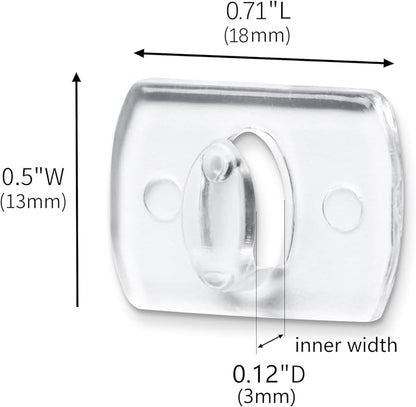 MOVELYST 100 Mini Clear Light Clips with 120 Adhesive Strips, Damage-Free Indoor Mini Wall Hooks for Hanging, Removable Clips for Christmas Decoration