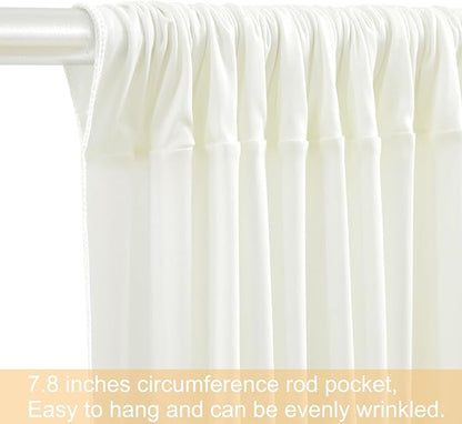 30ft x 15ft Ivory Wrinkle Free Backdrop Curtains for Wedding Party Backdrops Curtain Drapes Fabric Decorations Photo Back Drop Cloth for Baby Shower Photography Stage Reception