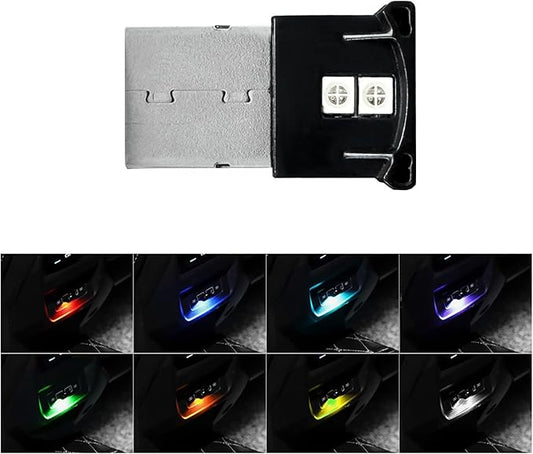 Mini USB LED Light, 8 Colors RGB Car USB LED Interior Atmosphere Light, Adjustable Brightness Smart Laptop Keyboard Home Office Decoration Night Lamp, Car Accessories