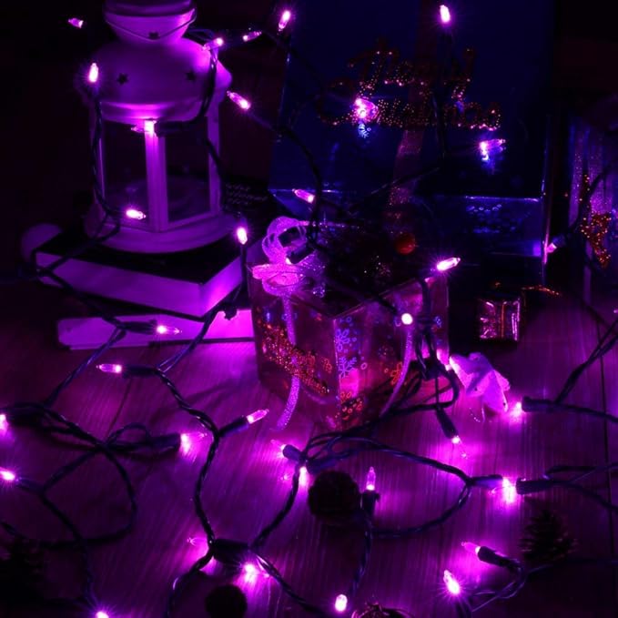 Brizled Purple String Lights, 33ft 100 LED Christmas Lights Outdoor, Connectable Purple String Light 120V UL Certified Christmas Tree Light, Indoor Xmas Light for Xmas Tree Easter Halloween Party Home