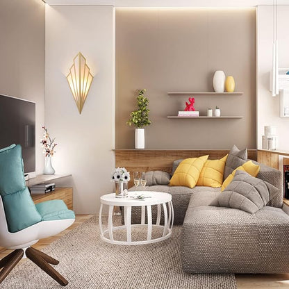 Modern Wall Light Simple Creative Wall Sconces Bedroom Aisle Living Room Wall Lamp Holder E12 Socket Art Deco Lighting Fixture (Bulb Not Included) (Gold) [Energy Class A++] (Golden)