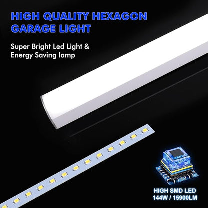 LZHOME LED Hexagon Garage Lights: 15900LM Super Bright 3 Hexagon LED Lights Car Detailing Hexagonal Light for Garage Workshop Warehouse Basement Gym