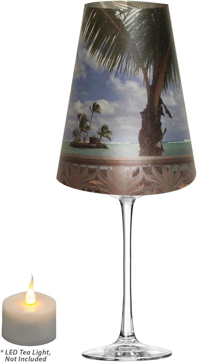 Royal Designs Vellum Tea Light Paper Wine Glass Lampshade, Beach Blue Sky, Set of 20 (TLS-1012A-20)