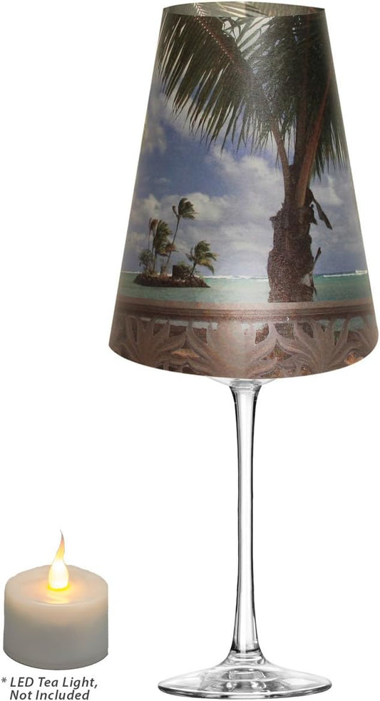 Royal Designs Vellum Tea Light Paper Wine Glass Lampshade, Beach Blue Sky, Set of 20 (TLS-1012A-20)