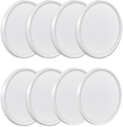 8PK 9 Inch LED Flush Mount Ceiling Light, 18W, 1860LM, 3000K/4000K/6000K CCT Selectable, Round Flat Panel Low Profile Ceiling Light Fixtures for Hallway, Kitchen, Bedroom, Laundry Room