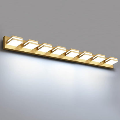 IZORRO LED Modern Bathroom Lights Fixtures(8-Light,Dimmable,360°Rotate),Brushed Glod Acrylic Wall Lighting,Vanity Lights for Bathroom Over Mirror - 6000k 48In （No Assembly Required）