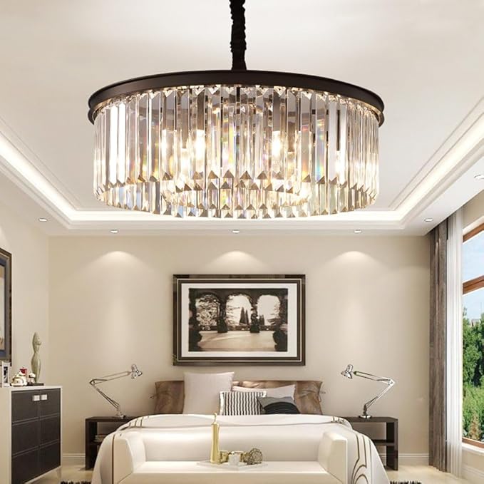 Crystal Chandeliers Modern Contemporary Ceiling Lights Fixtures Pendant Lighting Dining Room Living Room Chandelier D21.6 H7.1
