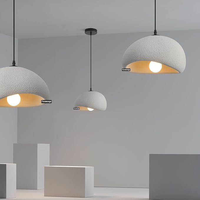11.8in Wabi Sabi Pendant Light, Kitchen Island Lighting Fixture Ceiling Mount Japanese Lamp Japandi Chandelier for Dining Living Room Hallway Bedroom Restaurant Hanging Lamp, Grey 1 Pack