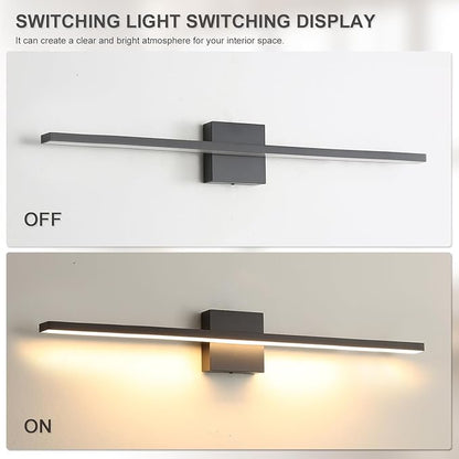 Bathroom Light Fixtures Over Mirror, 36 Inch Black Bathroom Vanity Light, LED Modern Wall Sconce 3000K Bar Vanity Lights for Restroom